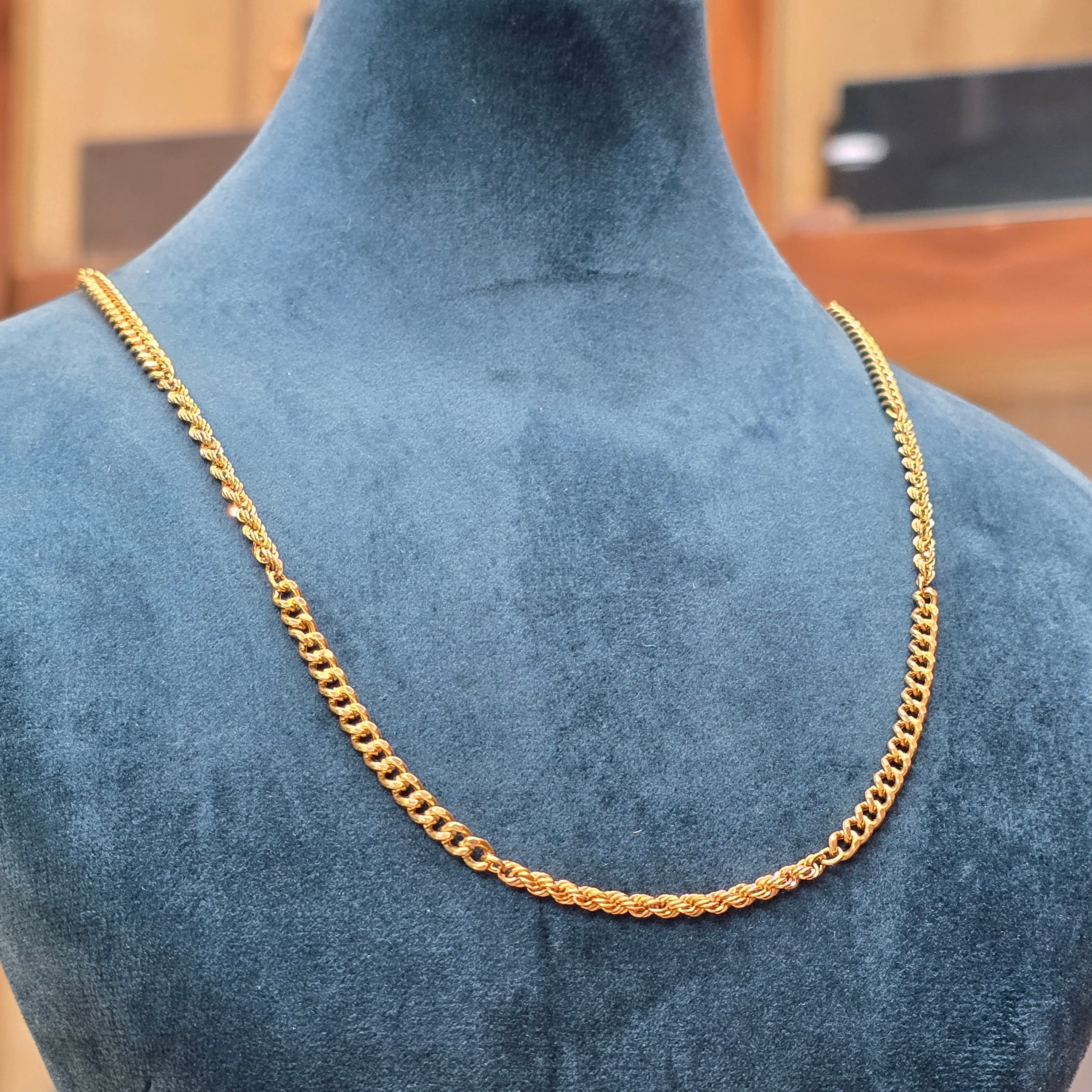 chaine 2 en 1 or 18 carats